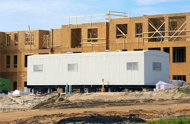 rental office trailers at a construction site in Harbor City CA